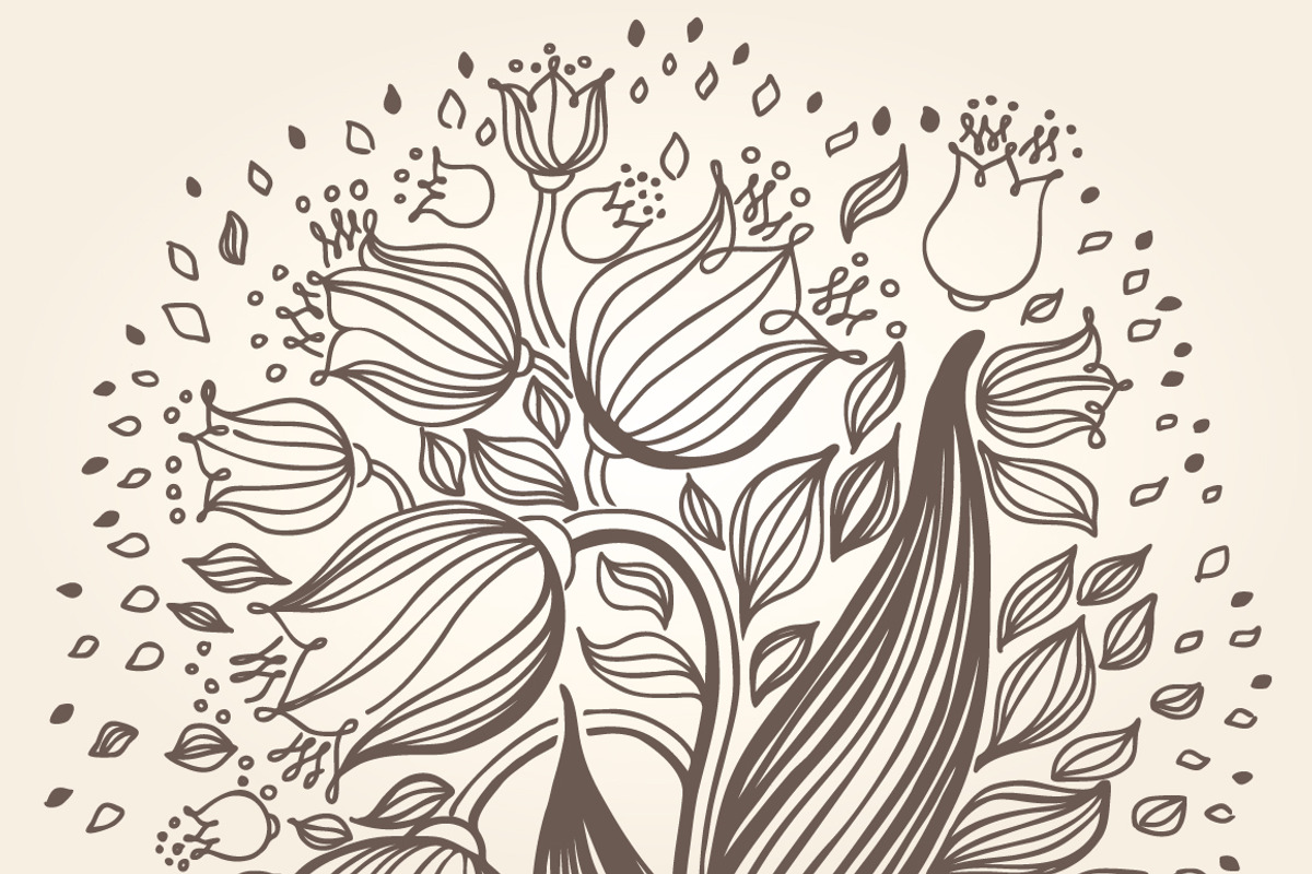Vintage GARDEN for coloring pages, a Decorative Illustration by ekaart (Photo 2 of 10)
