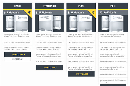 Flat Pricing Table Templates