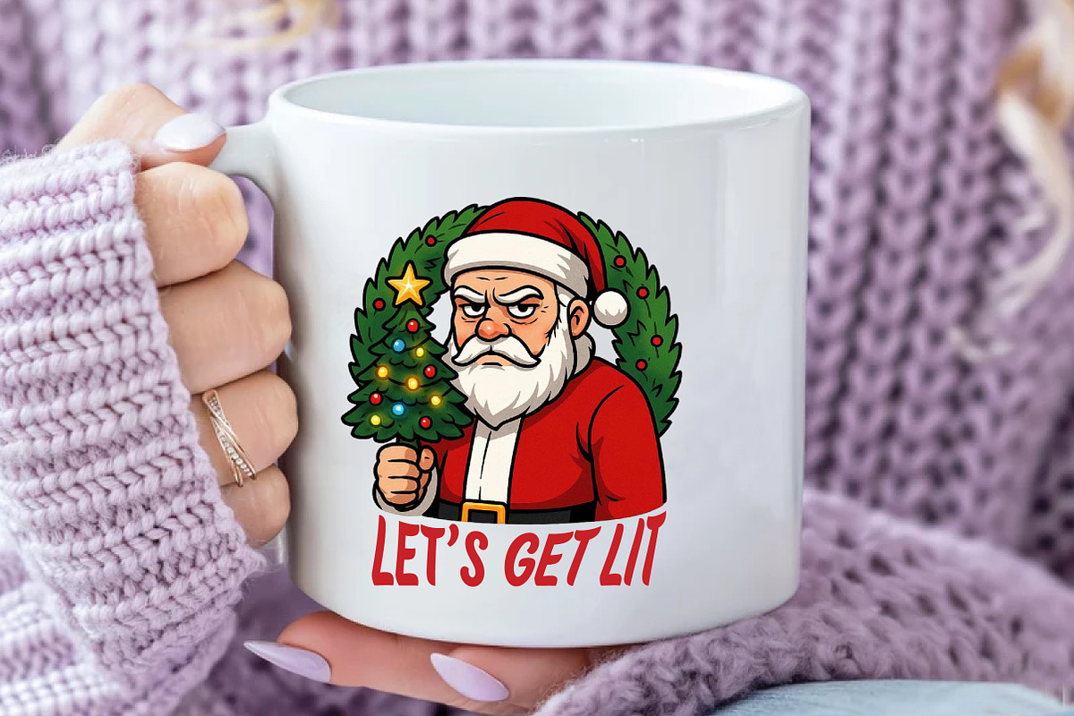 Funny Santa Claus Let’s Get Lit PNG, an Illustration by Daily.Designs (Photo 4 of 5)