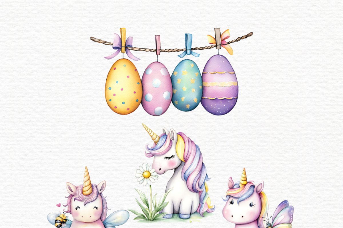Unicorn easter egg clipart, a Seasonal Illustration by Invite to Clipart (Photo 6 of 7)