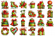 Whimsical Christmas Watercolor Clipa, an Illustration by Daily.Designs (Thumbnail 5 of 5)