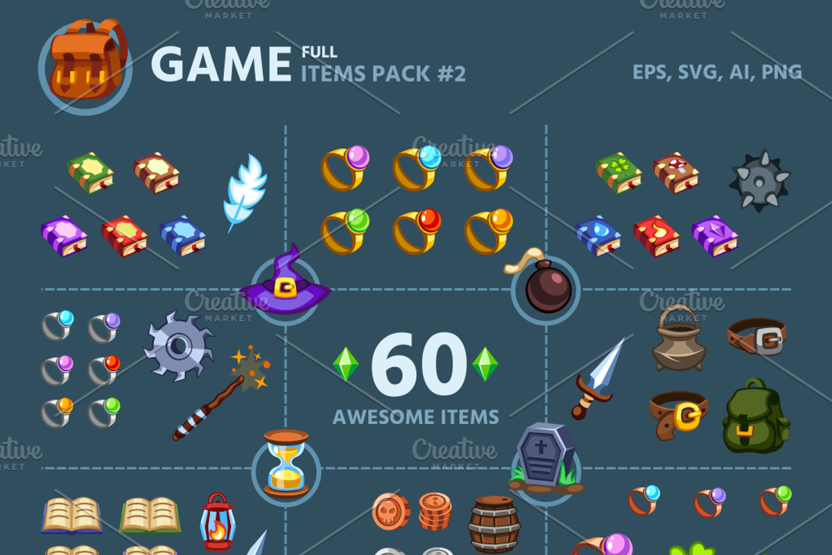Game Items Pack #2, an Object Graphic by AhNinniah (Photo 1 of 2)