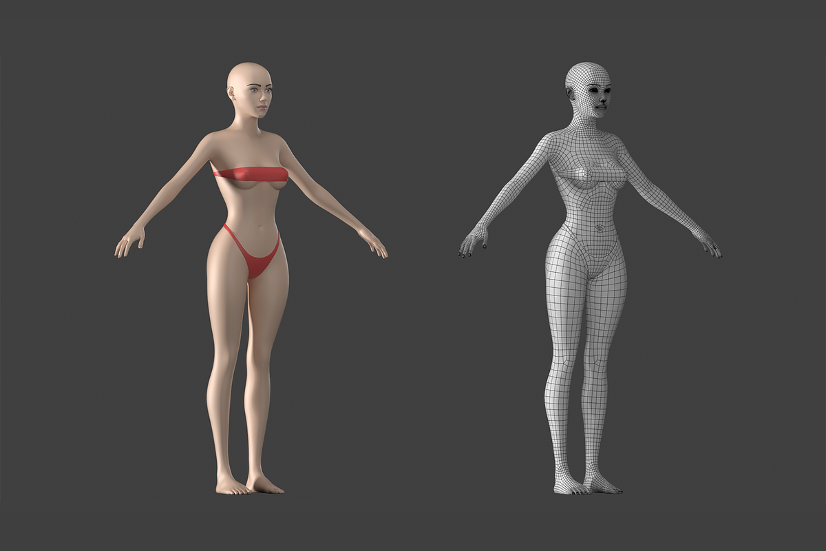 Stylized Female 01 A-Pose Base Mesh, a Characters & Person 3D Model by VK Studio (Photo 3 of 27)