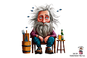 Quirky Old Fisherman Clipart PNG, a Graphic by Clipart Bloom (Thumbnail 8 of 13)