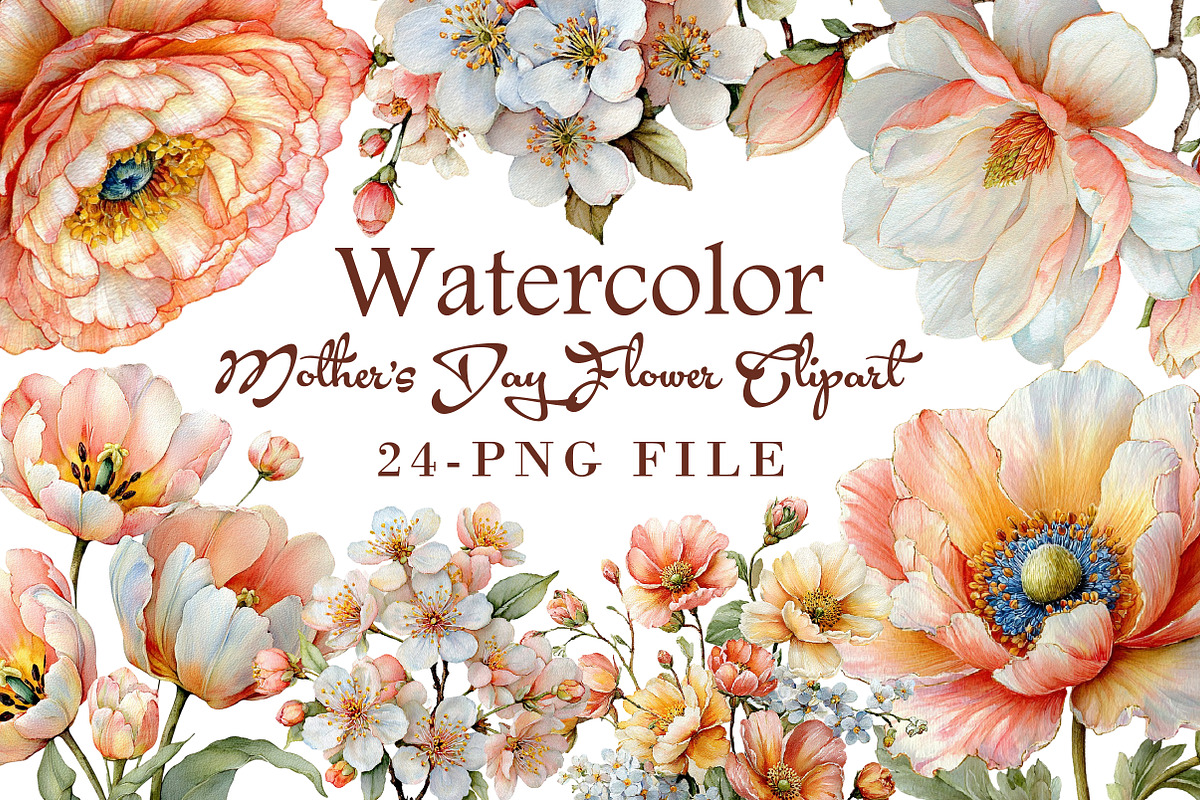 Mother's Day Flower Clipart, an Illustration by Libby Wishes (Photo 1 of 5)