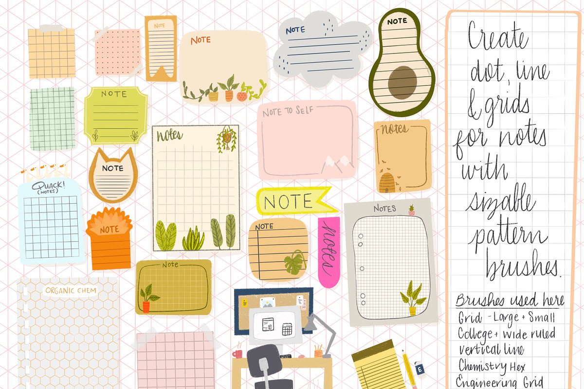 Grid, Dot & Line Procreate Brush Set, a Brush Add-On by Sometimes Crafter Studio (Photo 2 of 9)