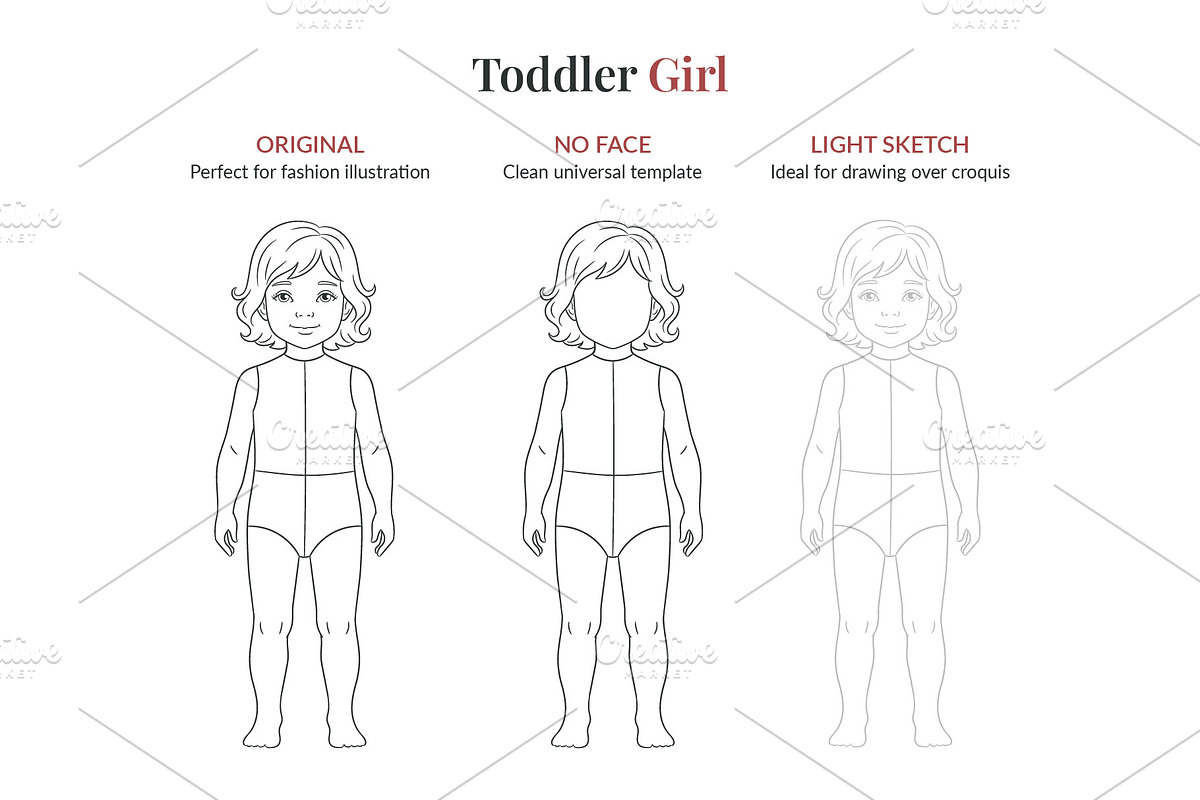 Toddler Fashion Croquis Bundle, a Person Illustration by Shorena Fashion Draws (Photo 9 of 13)