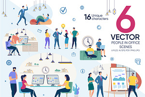 People in Office Vector Scenes