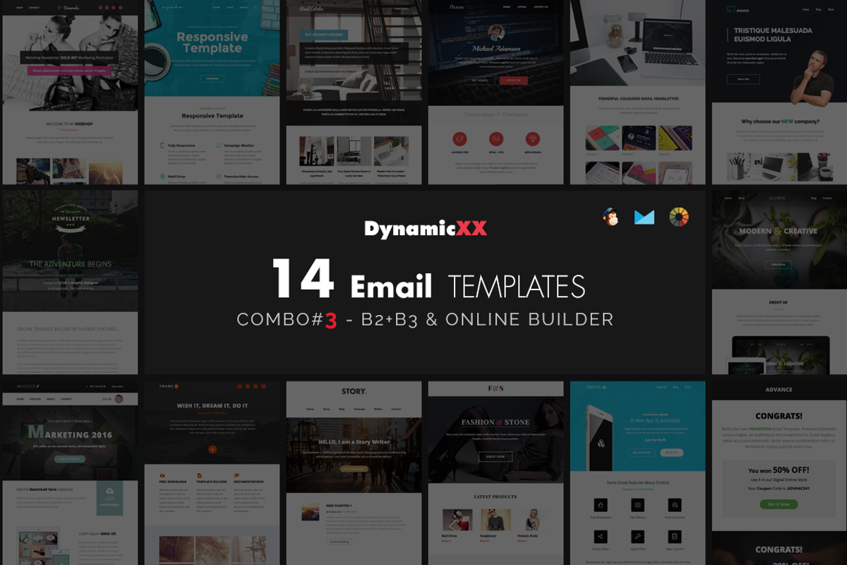Combo#3 - B2+B3 - 14 Email Templates, an Email Template by DynamicXX (Photo 1 of 9)