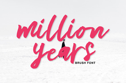 million years Brush, a Script Font by MSG Studio