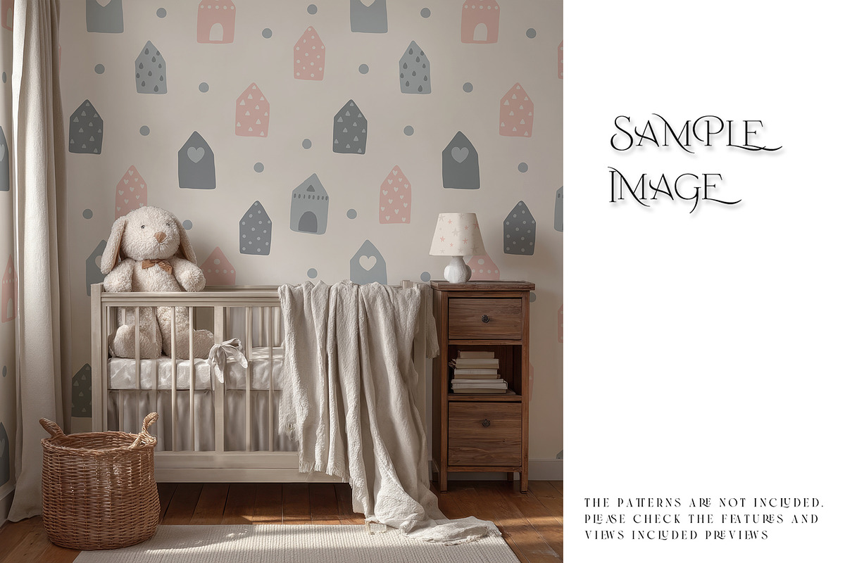 Nursery Wallpaper PNG & PSD Mockups, a Mockup by mock-ups (Photo 4 of 15)