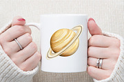 Watercolor Space Planets PNG Clipart, an Illustration by Sublimation Artist (Thumbnail 5 of 6)