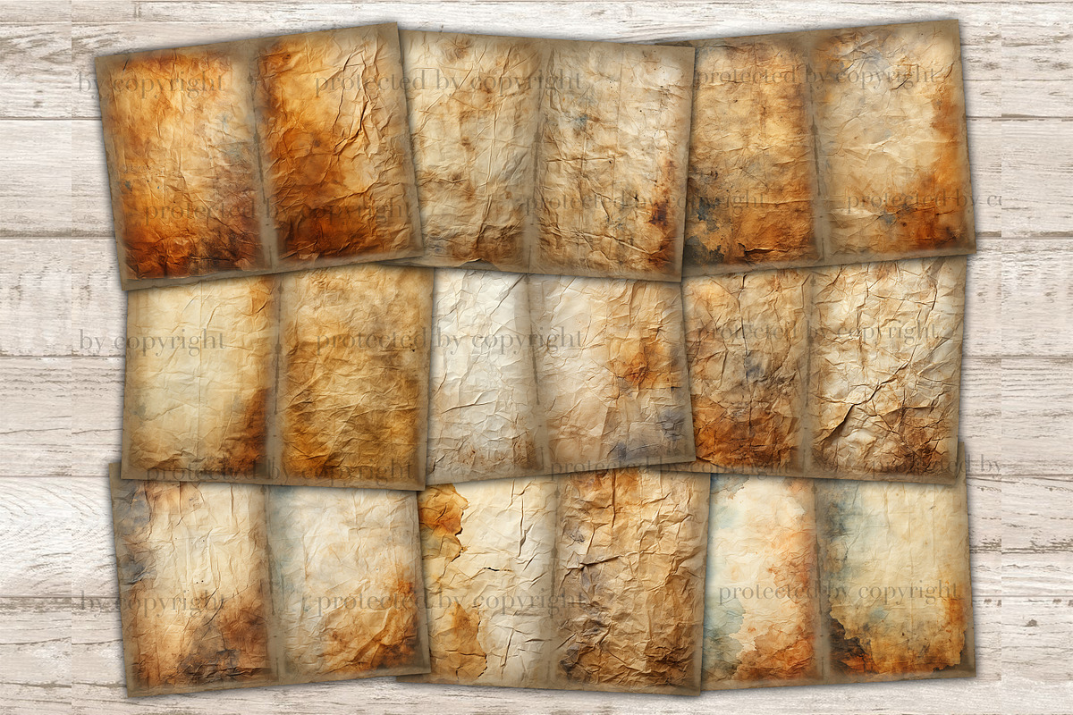 Crumpled Paper Junk Journal Pages |, a Texture Illustration by GlamArtZhanna (Photo 5 of 10)