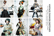 Vintage Fashion Sketches, a Person Illustration by Digital Art Creations (Thumbnail 2 of 7)