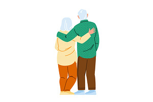 wellness senior couple back vector, a Person Illustration by pikepicture