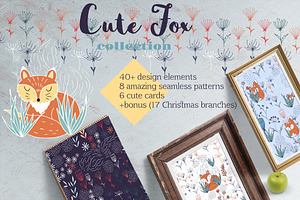 Cute fox.Vector design collection