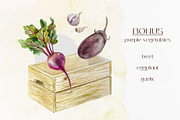 Vegetables Watercolor clip art, a Food Illustration by Farida Bik (Thumbnail 12 of 12)