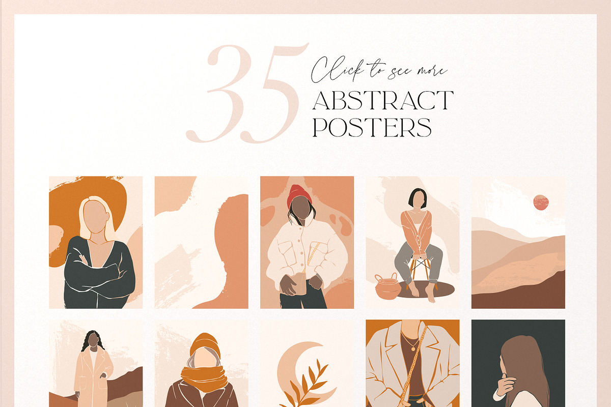 Autumn Winter season. Abstract women, a Texture Illustration by Kate Macate (Photo 2 of 8)