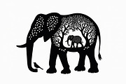 Silhouette of a Cute Elephant vector, an Illustration by Amazin_art (Thumbnail 8 of 21)