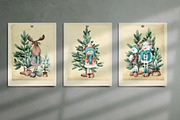 Christmas Snowmen Cartoons & Trees, an Animal Illustration by Jeanna Draw (Thumbnail 13 of 13)
