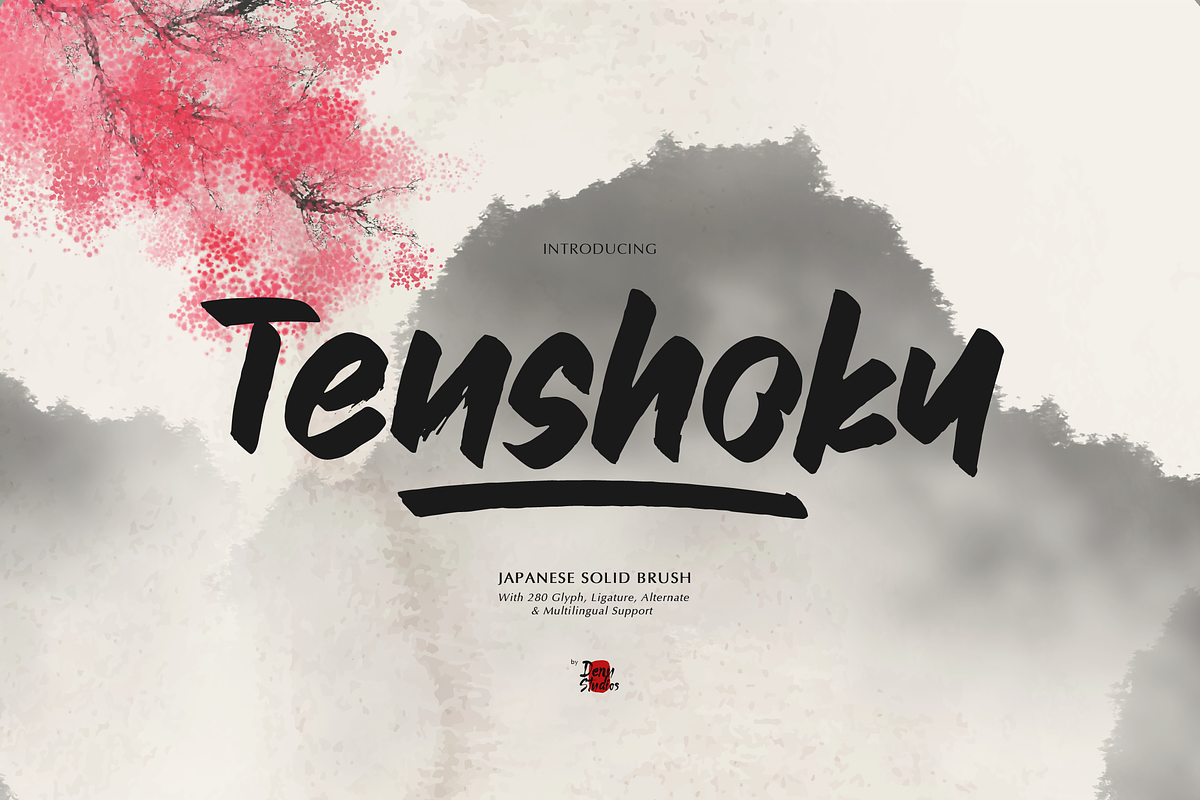 Tenshoku | Japanese Solid Brush, a Handwritten Font by Denustudios (Photo 1 of 12)