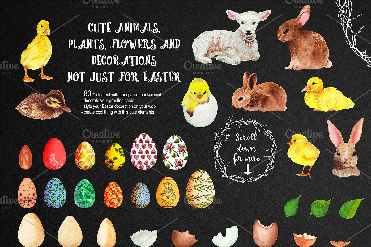 Hello Easter! - decoration pack, an Animal Illustration by OctopusRider (Photo 2 of 7)