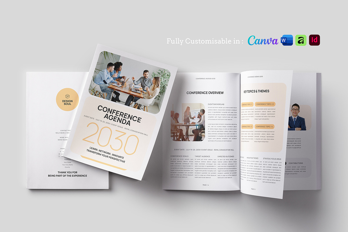 Conference Agenda Template, a Brochure Template by Designsoul14 (Photo 1 of 10)