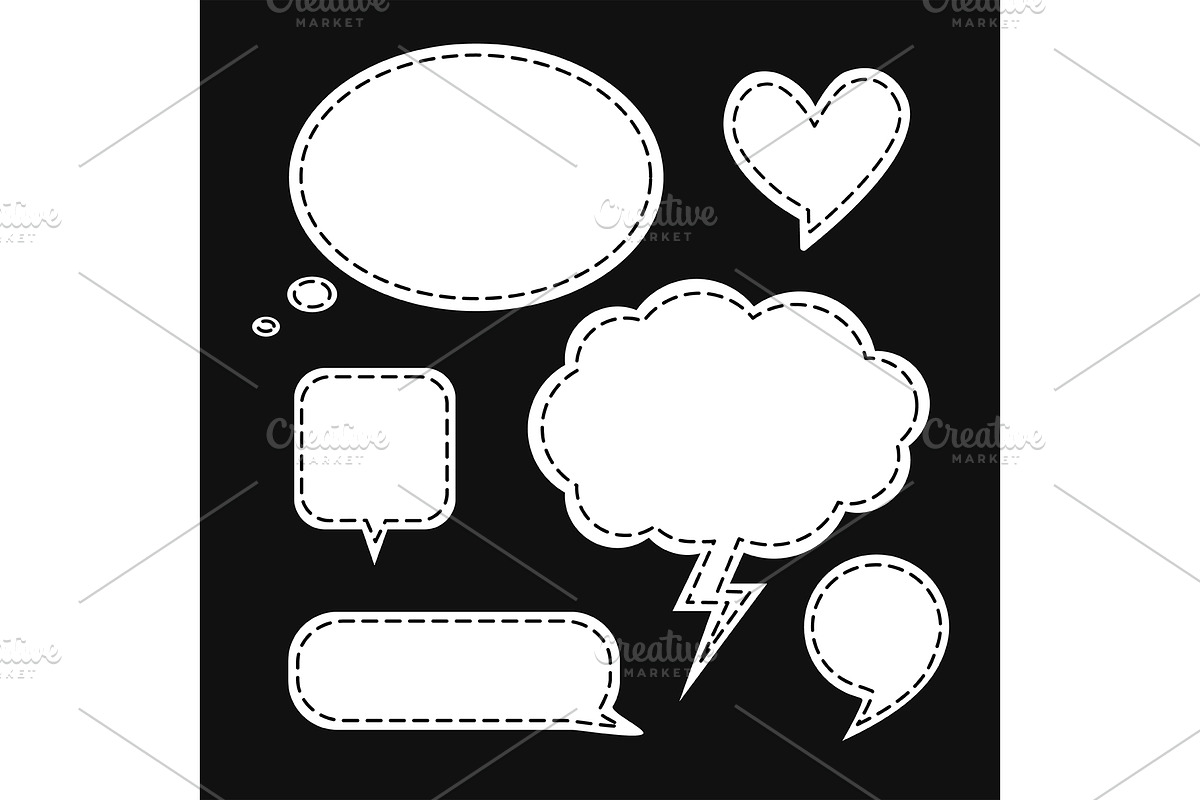 Empty speech bubbles collection, a Decorative Illustration by Elen_Art