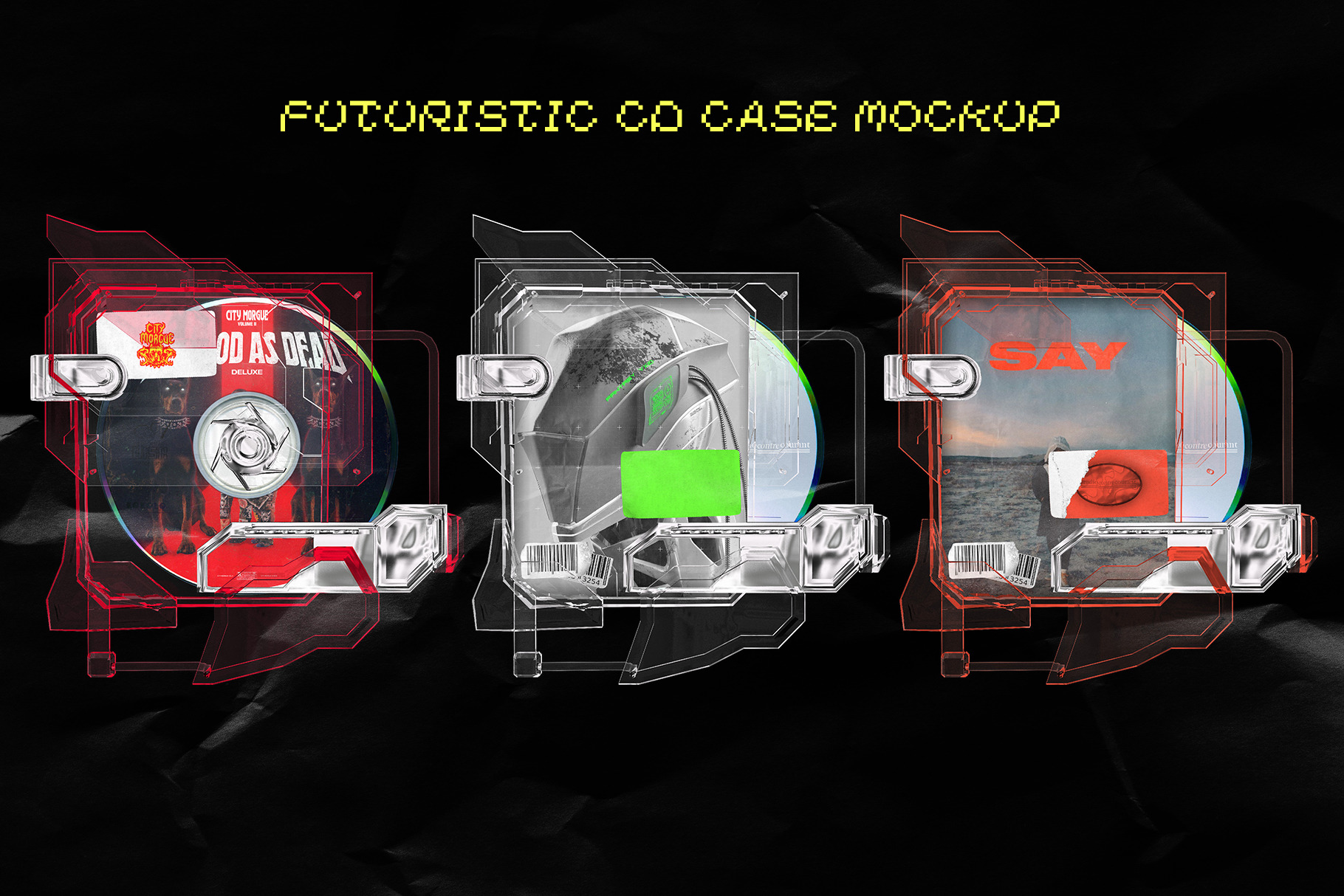 FUTURISTIC CD CASE MOCKUp