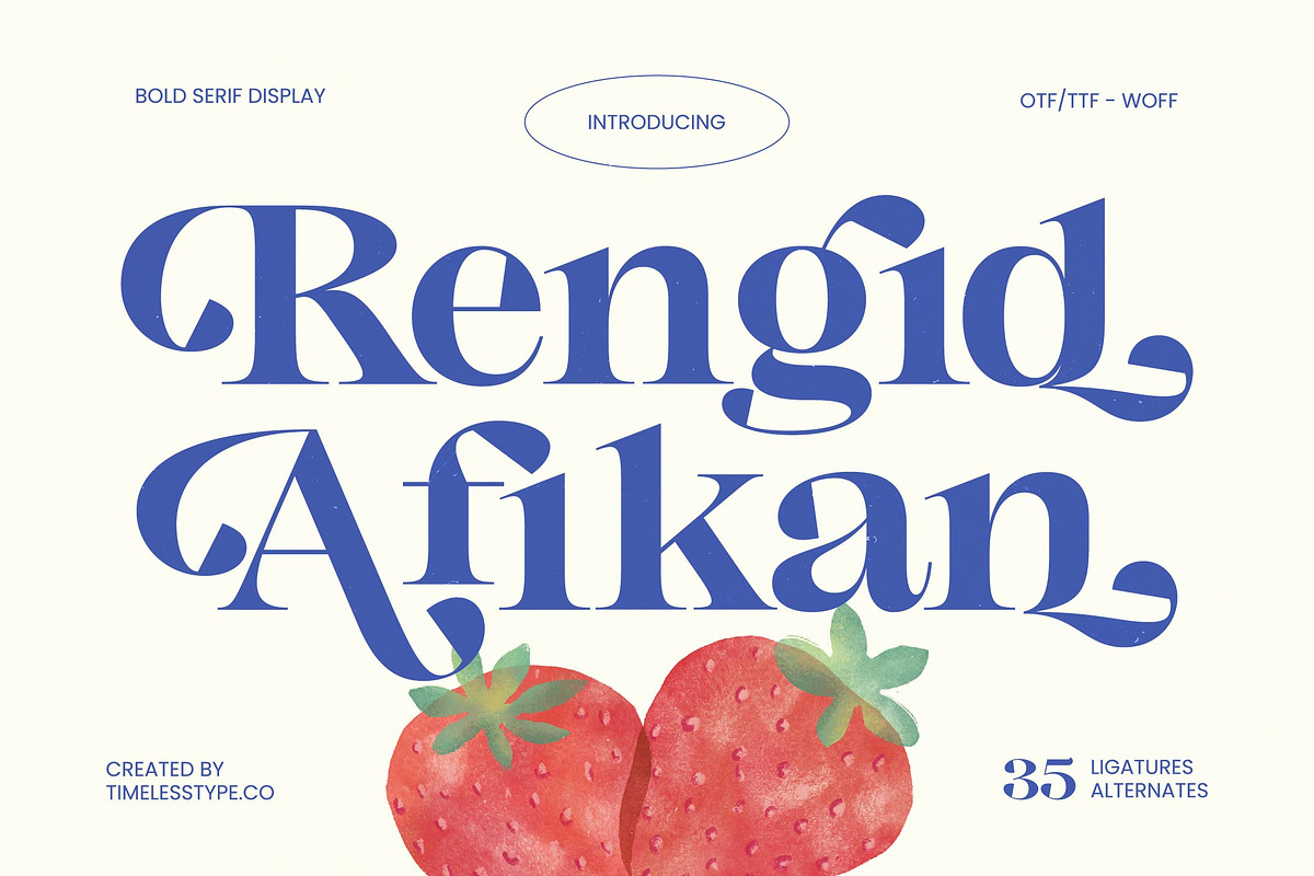 Rengid Afikan Bold Serif Display, a Serif Font by timelesstype.co (Photo 1 of 10)