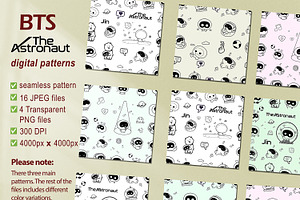 BTS Seamless Pattern Kpop Papers PNG