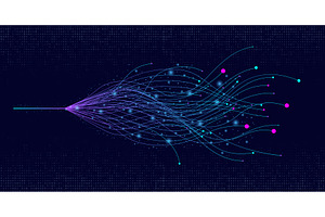 Deep learning visualization. AI, a Technology Illustration by the8monkey