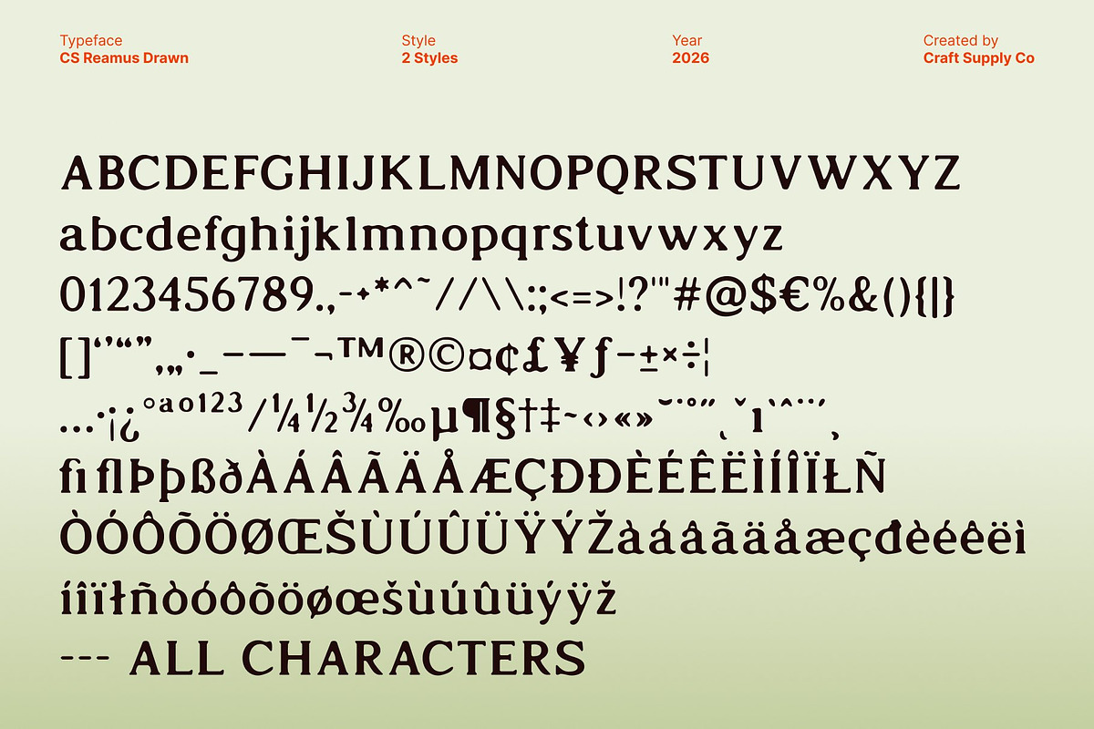 CS Reamus Drawn, a Serif Font by Craft Supply Co. (Photo 8 of 8)