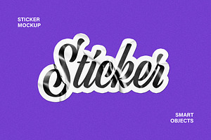 Glossy Wrinkled Sticker Mockup