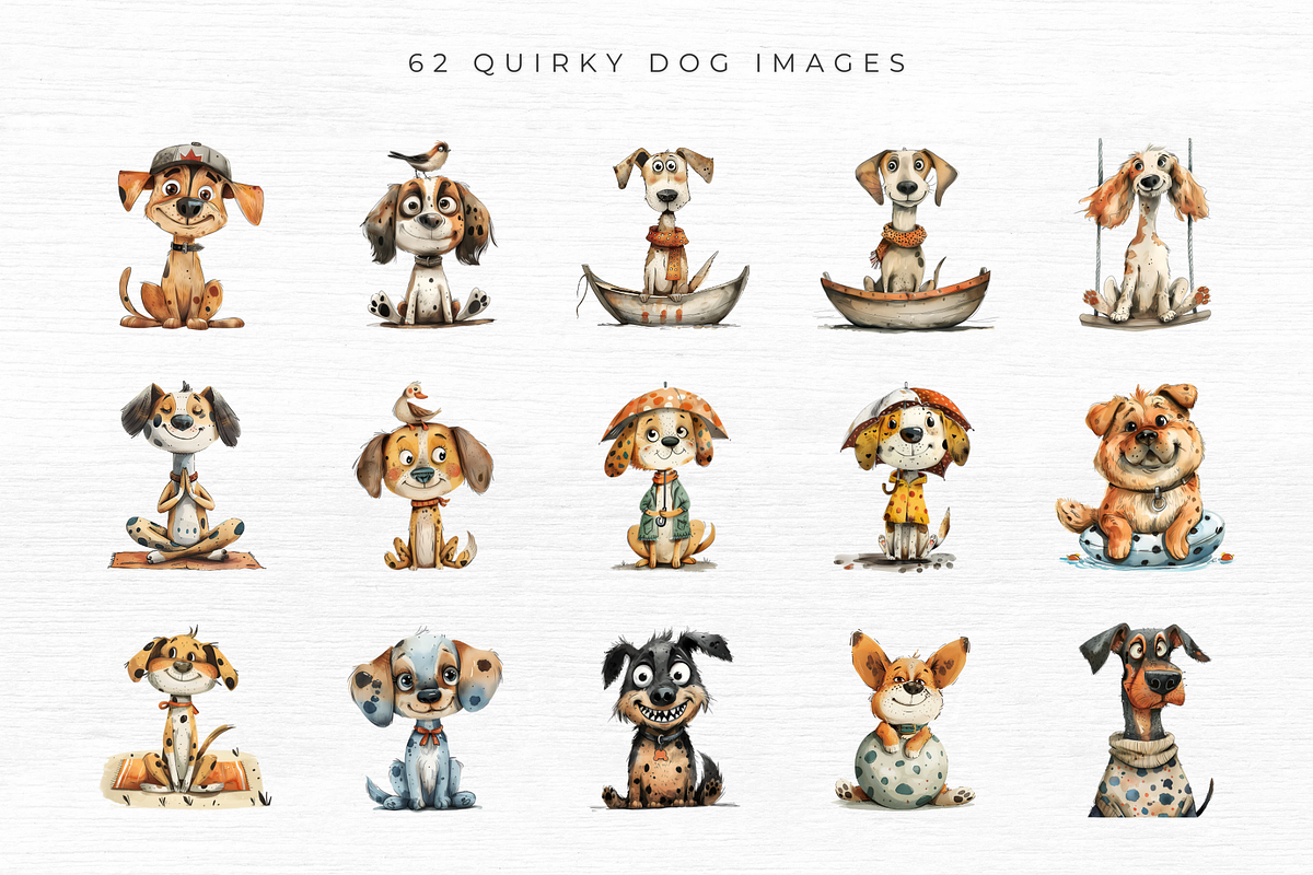 Quirky Dog Clipart Vol 2, an Object Graphic by EllyandLima (Photo 7 of 8)