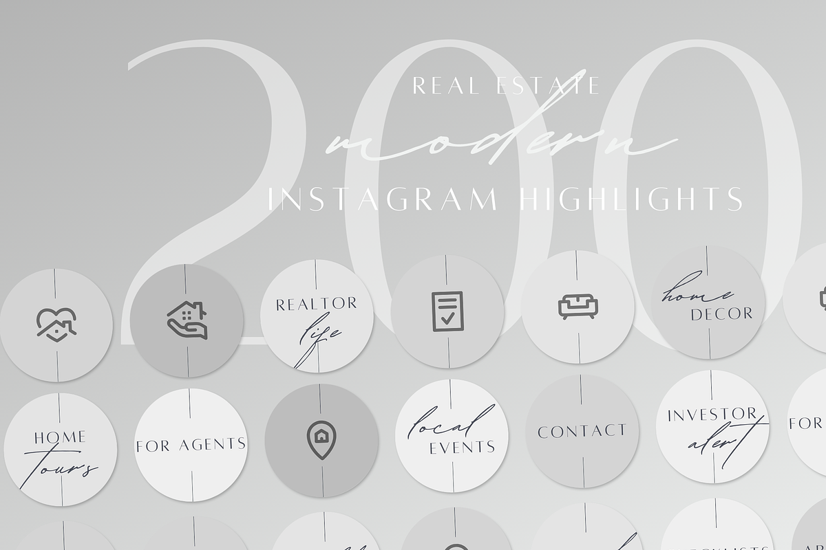 200 Real Estate Story Highlights, a Social Media Template by ZoaniDesign (Photo 1 of 9)