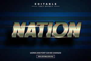 Nation 3D Editable Text Effect