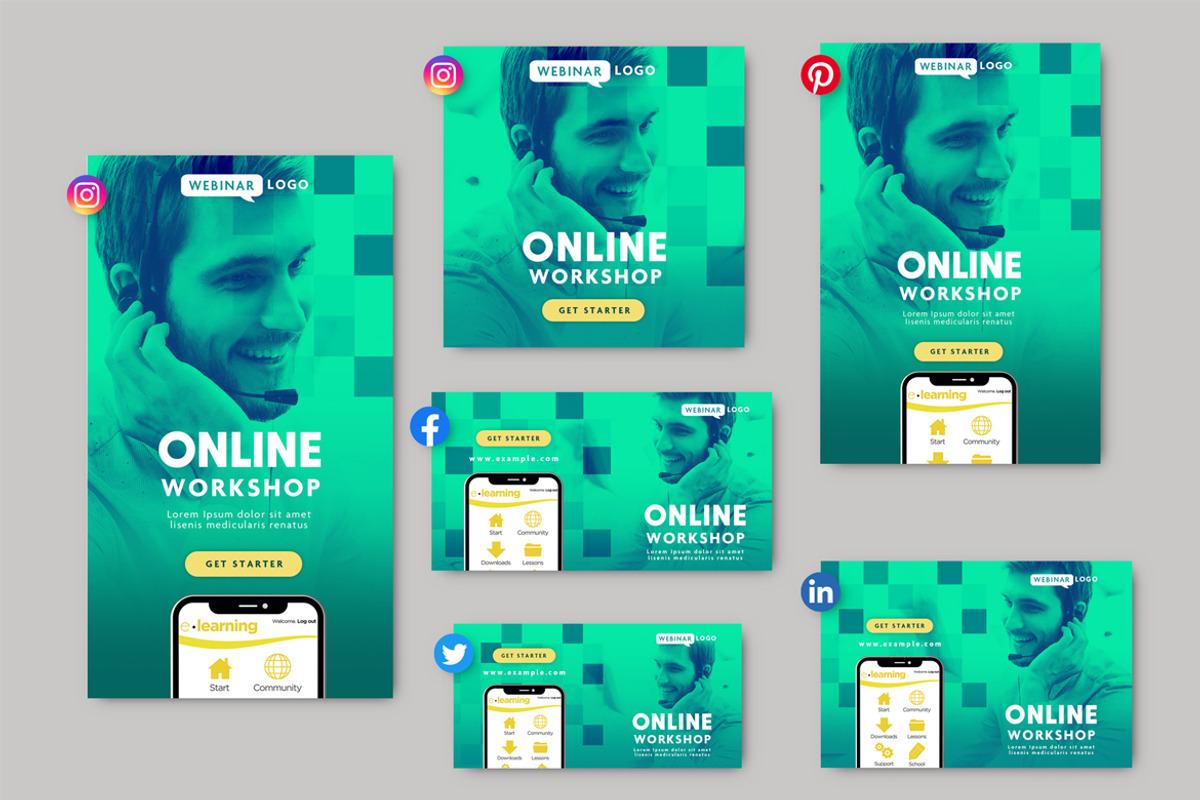 OnLine Course Banner Set, a Templates & Theme by McLittle Stock (Photo 1 of 4)