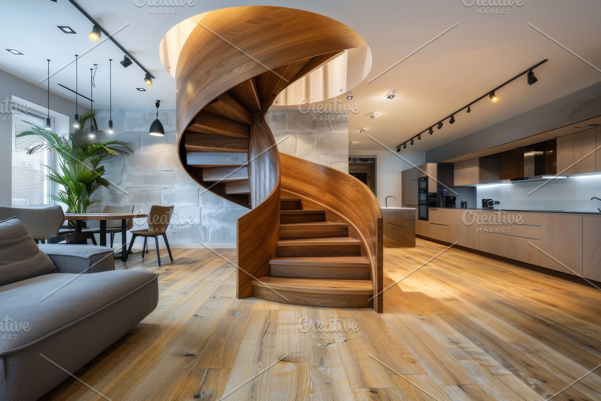 69 Spiral wooden staircases, an Architecture Photo by Handmadefont (Photo 9 of 73)