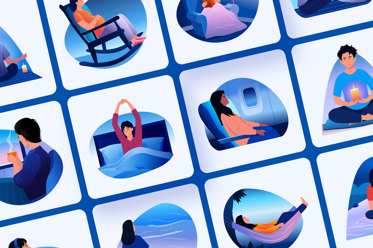 Animated Sleep and Meditation, a Healthcare Illustration by Brickclay (Photo 4 of 5)