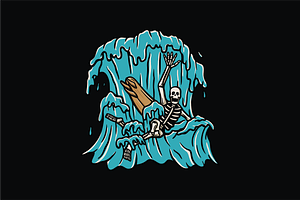 Skeleton Surfing the Waves