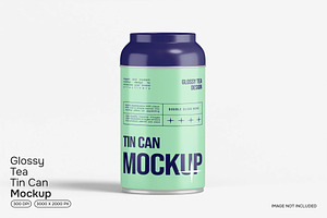 Glossy Tea Tin Can Mockup