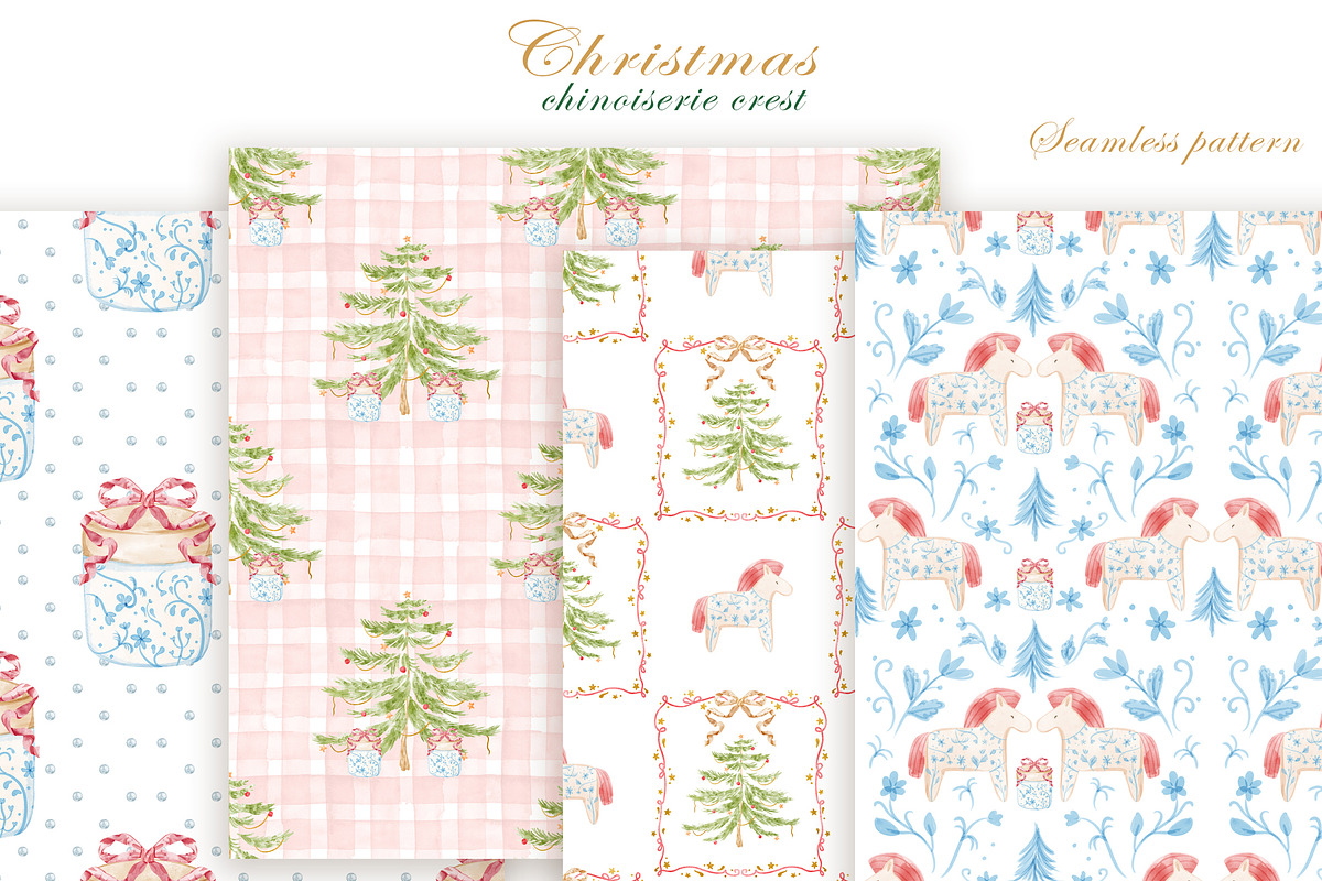 Christmas Chinoiserie Crest, an Illustration by TheHappyGiftArt (Photo 4 of 10)