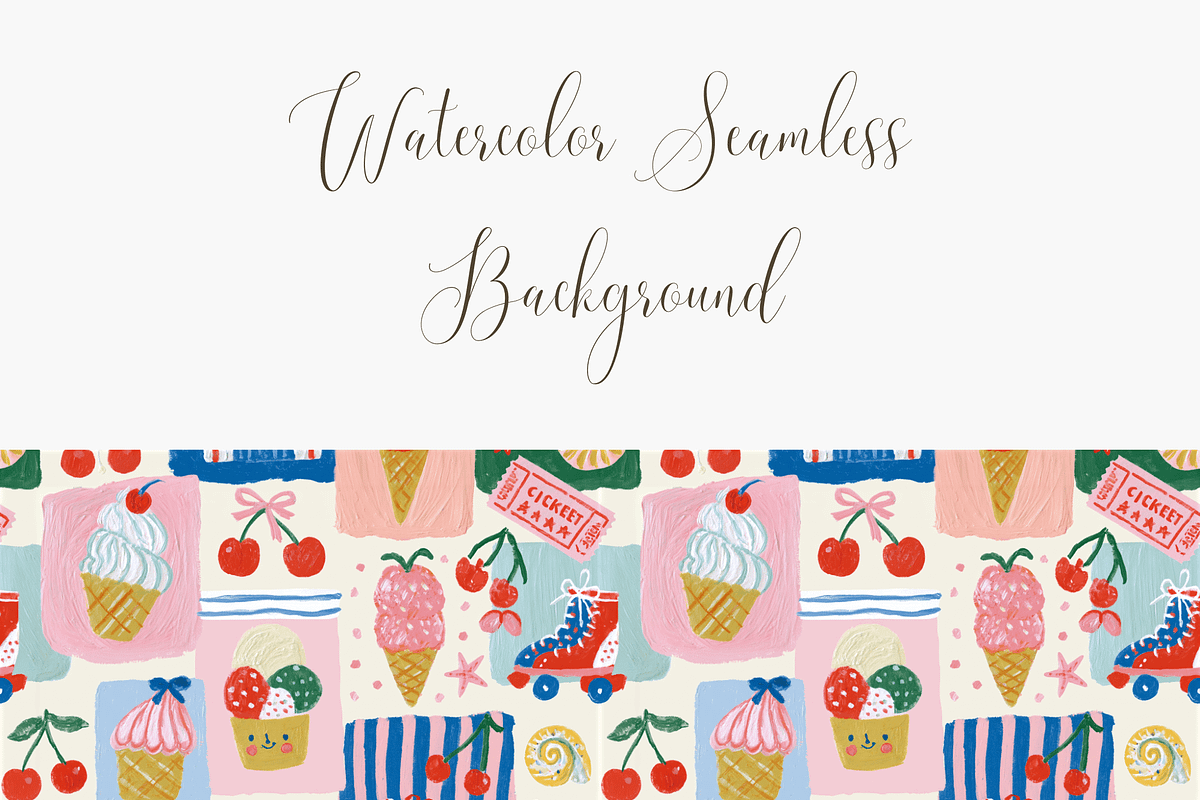 Cute Ice Cream Seamless Pattern, a Pattern Graphic by Pati Charm Studio (Photo 3 of 6)