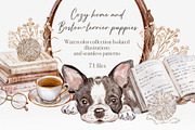 Cozy Home And Boston Terrier Puppies, an Object Illustration by Shabbypie (Thumbnail 1 of 4)