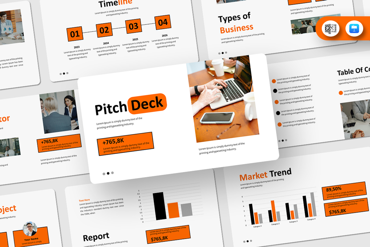 Pitch Deck - Keynote Template, a Presentation Template by QR Design Studio (Photo 1 of 3)