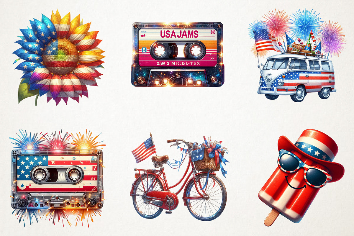 Retro 4th of july Sublimation, an Illustration by RobertsArt (Photo 4 of 7)