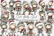 Cute Holly Girl Clipart, an Illustration by Designworld (Thumbnail 1 of 5)