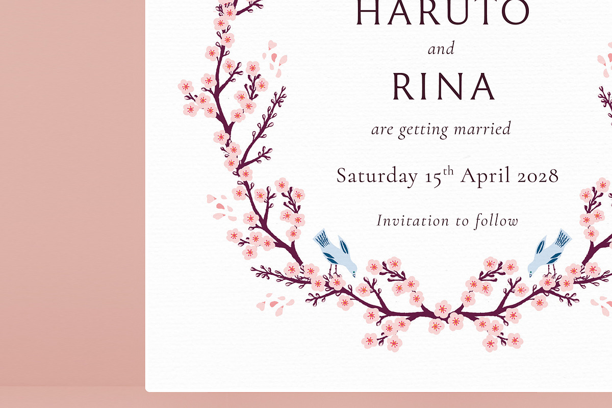 Cherry Blossom Wedding Invite Bundle, an Invitation Template by Wedding Whippet (Photo 9 of 9)