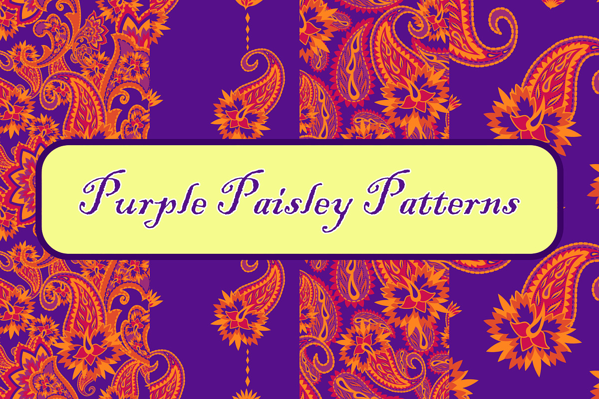 Purple Paisley patterns, a Pattern Graphic by ThaiByGaew (Photo 1 of 3)